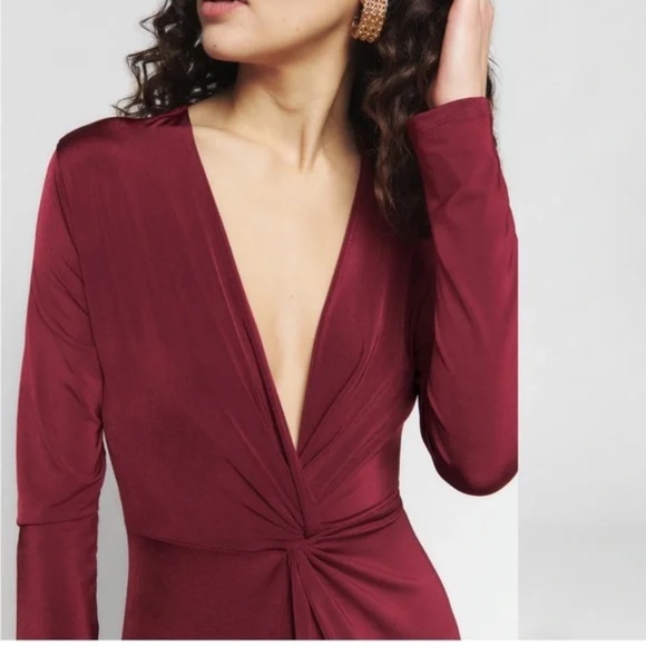 Reformation Elverson Knit Dress in Chianti Size Medium - Picture 2 of 12